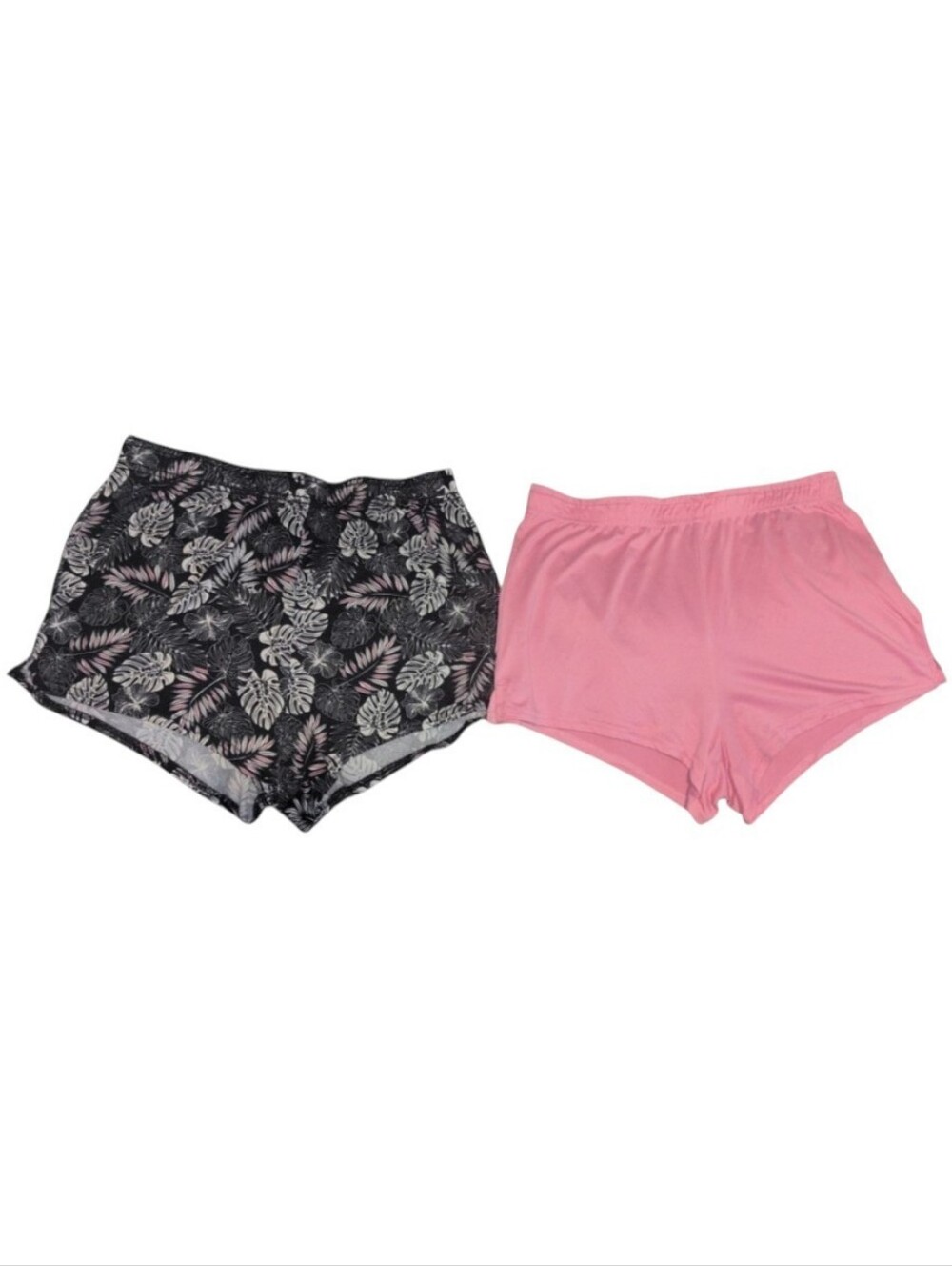 Hurley Jersey Shorts Logo Pink/ Monstera Tropical Lounge Pajama Set Of 2 Large
